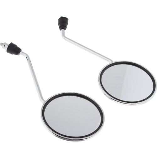 Round Rear View Side Mirrors for Motorcycle Cruiser Chopper ATV Scooter 8mm