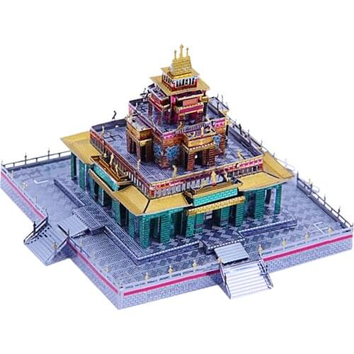 3D Metal Puzzle Tibetan Buddhist Temple Model Character Toy Assembled Kits