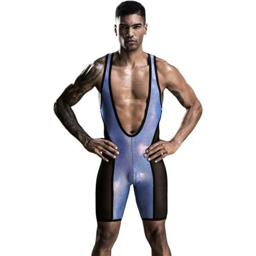 Men Sexy Bodysuit Jockstrap Bodywear Erotic Underwear Wrestling Singlet Leotard Jumpsuits Suspender Sexy Teddies Underwear 7239