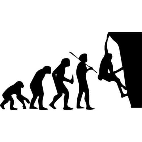 Car Stickers Human Evolution Mountain Climbing PVC Car Decoration Accessories Decals Creative Waterproof Black/white,18cm*10cm
