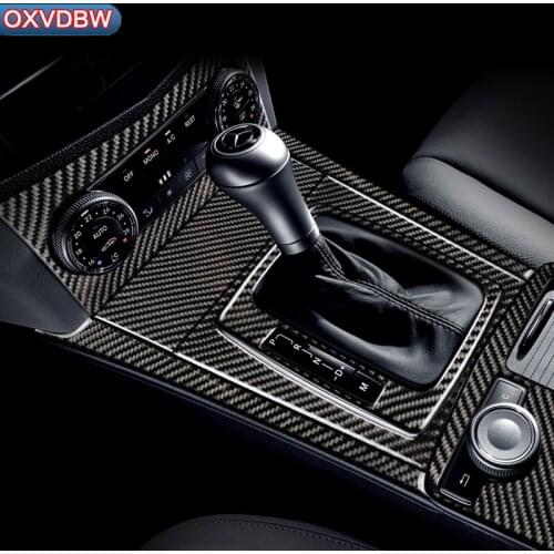 Car interior decoration moulding Carbon Fiber Central Control Panel Stickers For mercedes w204 C class 07-13 LHD RHD accessories