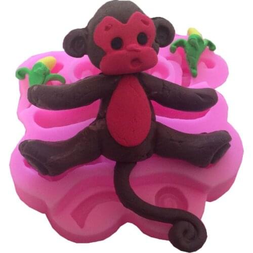New Monkey Shape Lace Mold Cake Mold Fondant Cake Decorating Tools Silicone Mold Fondant Silicone Cake Tools E289