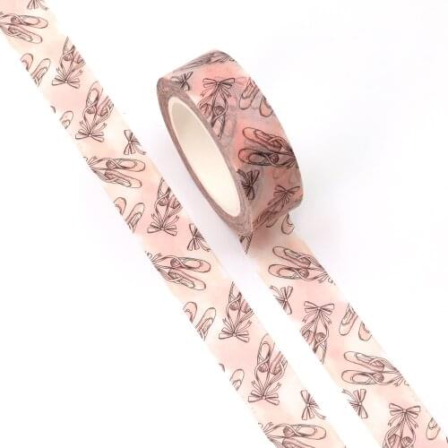 NEW 10pcs/Lot Decorative Pink Bow-knot Ballet Shoes Washi Tapes Japanese Bullet Journal Adhesive Masking Tape Cute Stationery