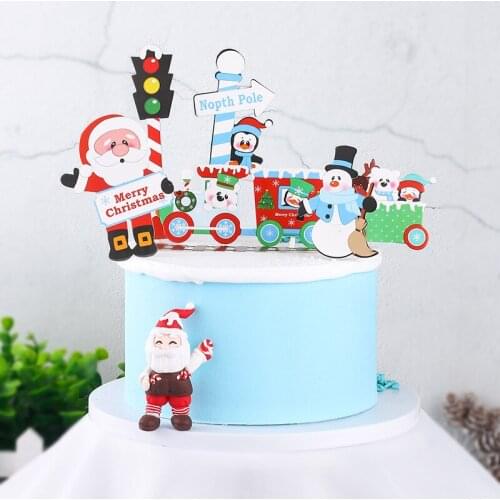 New 2021 Merry Christmas Cupcake Topper Christmas Santa Claus Cake Topper For Christmas Party Cake Xmas Home Decorations