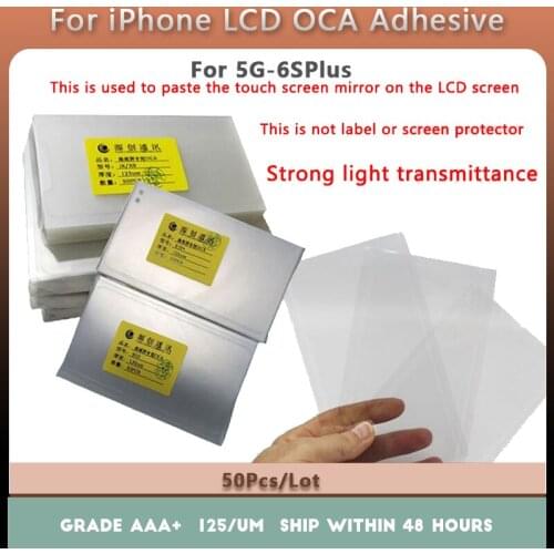 50Pcs OCA Optical Clear Adhesive For Apple iphone 6G 6S 6 Plus 5G 5S 5C SE 6S Plus OCA Series glue touch screen glass