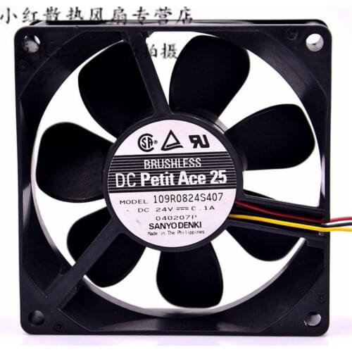 Original 109R0824S407 24V 0.1A 8CM 8025 double ball inverter mute cooling fan