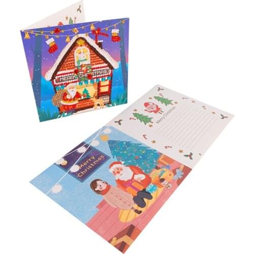 DIY Diamond Painting Christmas card Thanksgiving Thank You Cards Cartoon Animal Diamond Painting Christmas Postcard Gift