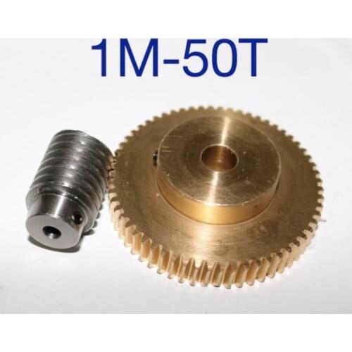 1M-50T Reduction Ratio:1:50 Copper Worm Gear Reducer Transmission Parts-gear Hole8mm Rod Hole:5mm
