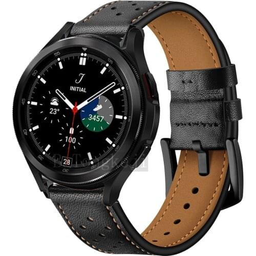 Leather Strap For Galaxy Watch 4 Strap 40mm 44mm Bracelet Correa Watchband For Samsung Galaxy Watch 4 Classic 46mm 42mm Band