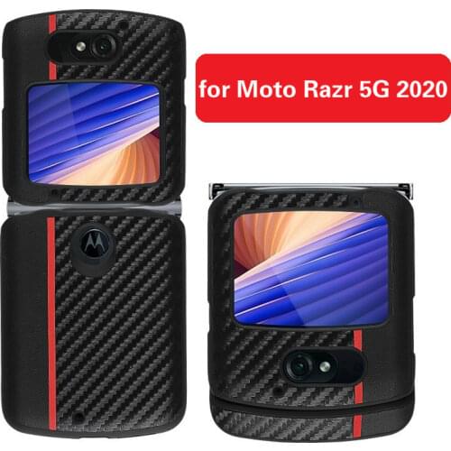 Luxury Case for Motorola Razr 5G All-inclusive Shockproof Cover Carbon Fiber Pattern Phone Shell for Moto Razr 5G 2020 Case