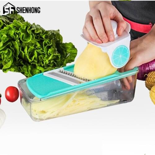 SHENHONG Mandoline Slicer Manual Vegetable Cutter with 3 Blades Potato Carrot Grater for Vegetable Onion Slicer Kitchen