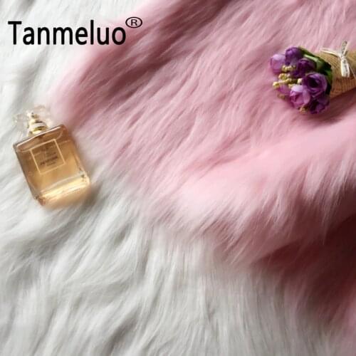 7cm long pile pink and white imitation fur fabric material for toy sofa pillow decoration DIY cosplay fake fur fabric