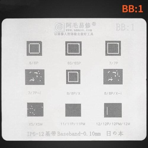 Amaoe BGA Reballing Stencil BB1 for iPhone 7 7plus 8 8p 6 6s 6p 6sp X 11 PRO XS MAX 12 Baseband