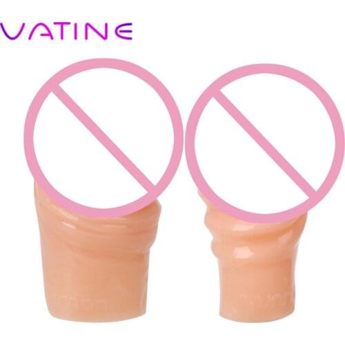 VATINE Glans Sleeve Reusable Penis Extender Enlargement Sex Toys for Men Male Silicone Delay Ejaculation Penis Ring Cock Ring