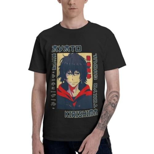 Horror Anime Tokyo Ghoul T Shirt Men Short Sleeve Cotton T-shirts Japan Manga Ayato Kirishima Tees Top Streetwear Tshirts Gift