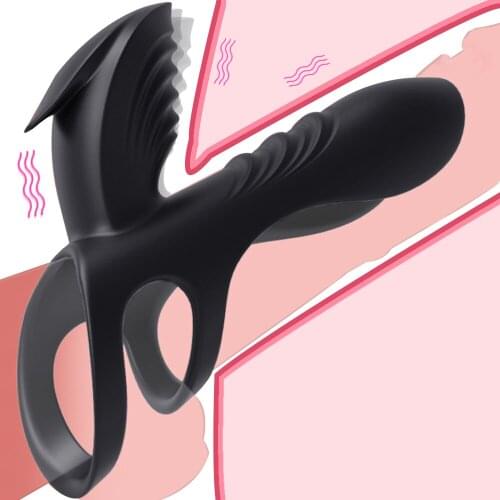 VETIRY Penis Vibrator Sex Toys for Couples Vibrating Ring Penis Erection Dick Enlargement Cock Ring for Men Clitoris Stimulator