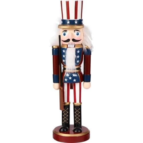 1pc Classic Wooden Walnut Soldier Nutcracker Puppet Soldier Toys Desktop