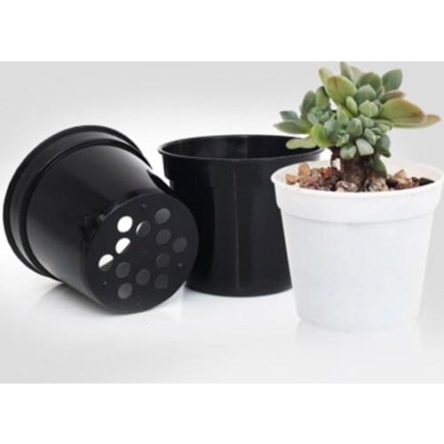 10 Pcs Mini White Plastic Round Flower Pot Holder Nursery Planter Grow Box Fall Resistant Tray For Home Garden Succulents Pots