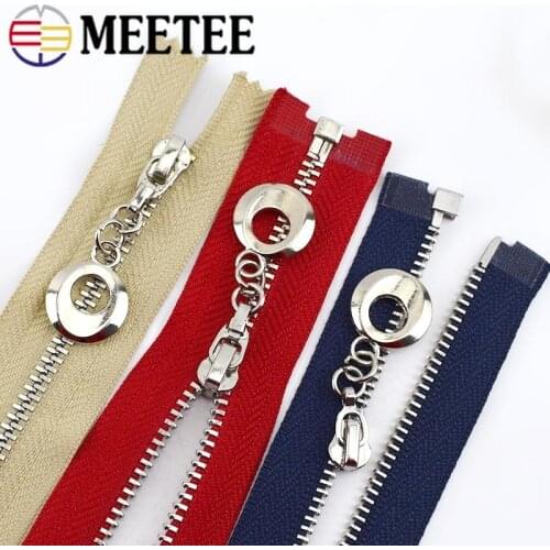 2/5pcs 20/30cm Close-End 40-70cm Open-End 3# Metal Zipper Silver Tooth Bags Shoes Coat Garment Zip DIY Sewing Accessories ZA093