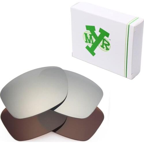2 Pairs Mryok POLARIZED Replacement Lenses for-Oakley Jupiter Squared Sunglasses Silver Titanium & Bronze Brown