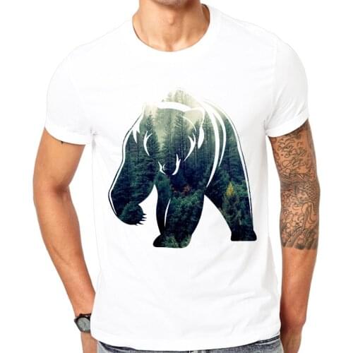 2019 Fashion print t-shirt Forest bear New Summer T-Shirt Cool Men Summer Shirt Brand Fashion Shirt Comfortable Tops Cool design