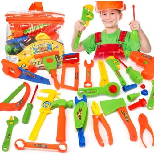 34PCS/Set Garden Tool Toys For Children Repair Tools Pretend Play Environmental Plastic Engineering Maintenance Tool Toys Gifts