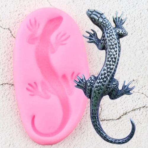 3D Lizard Gecko Silicone Molds Animals Fondant Cake Decorating Tools Polymer Clay Jewelry Mold Candy Chocolate Gumpaste Mould