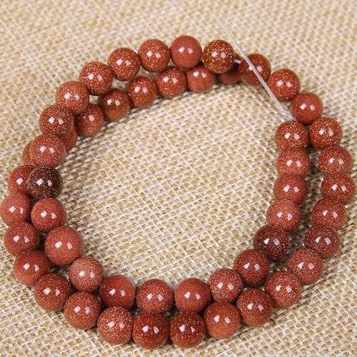 4mm 6mm 8mm 10mm Pick Size Natural Gold SandStone Beads Round Gold Sand Loose Stone Beads For Jewelry Craft Material 15" Strand