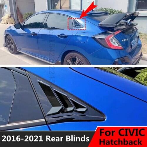 Side Vent Window Scoop Louvers Cover Tuning Rear Shutters Triangle Trims Styling For Honda CIVIC 10TH Gen Hatchback style