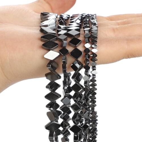 Natural Stone Beads Faceted Octagon Black Hematite Loose Spacer Beads for Jewelry Making Bracelets DIY Accessories 2/3/4/6MM