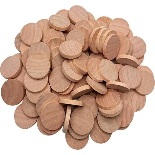 100Pcs Wood Slices ,Unfinished Round Wood for Arts & Crafts Projects, Board Game Pieces, Ornaments