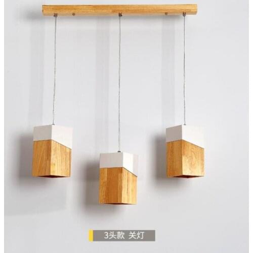 Nordic design wood pendant lights modern simple iron and wooden lampshade creative restaurant cafe hanging lamp light fixture