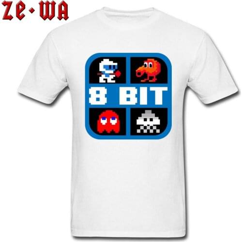 T-shirt Men Arcade Style T Shirt 80s Gamer Tops 8 Bit Page Cartoon Tshirts Mens Octopus Print Clothes Cute Tshirt Drop Shipping