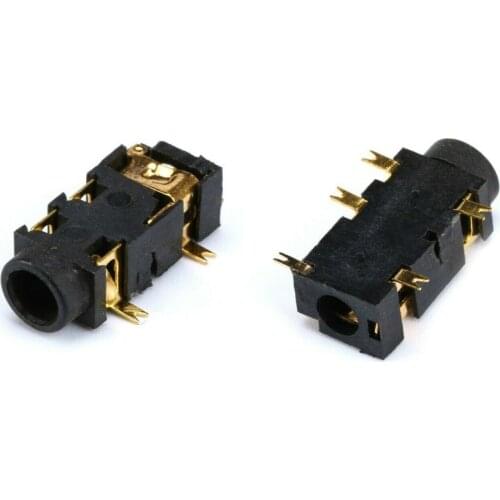 Connector Socket Jack Gold 3.5mm Stereo SMD Weld 5pin F Audio Cable PJ327A PC