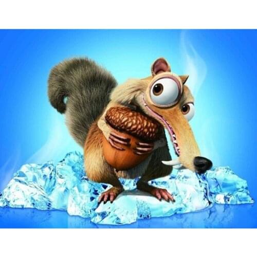 Cartoon 5D Diy Diamond Painting Cross Stitch Ice Age Elephant Squirrel Needlework Diamond Embroidery Full Decorative Kit