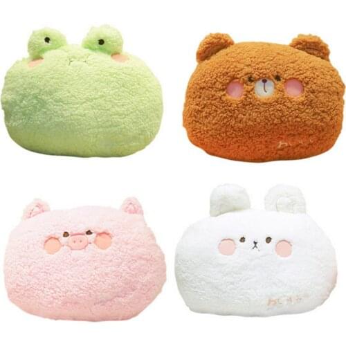 New Cashmere Plush Cute Cartoon Rabbit Bear Frog Piggy Animal Hug Pillow Cute Adorable Hug Pillow Toy Home Cushion Decoration