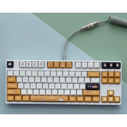 Keycaps for Machenical Keyboard,Corgi Illustration Scheme,PBT,Cherry Height,Dye Sub,145 Keys Set