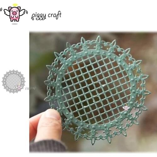 Piggy Craft metal cutting dies cut die mold Lace grid disc frame Scrapbook paper craft knife mould blade punch stencils dies