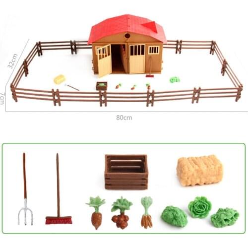 Simulation Play Model Farm House Model Children Play House Toy Poultry Animal Model Scene Model toys for children gift