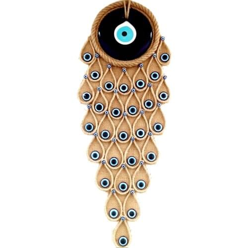 Evil Eye Beaded Peacock Model Handmade Wall Ornament
