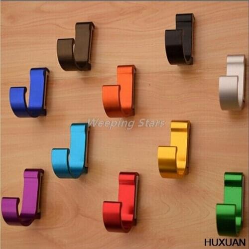 Bathroom Hooks Wall Mounted Great Aluminum Finish Candy Color Clothes Hanger & Towel & Coat & Robe Hook Decorative