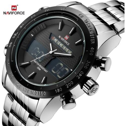 NAVIFORCE Men Watches Top Luxury Brand Waterproof Date Clock Male Full Steel Casual Quartz Sport Wrist Watch Relogio Masculino