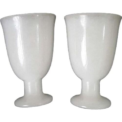 Jade goblet, high foot, red wine cup, delicate, warm, gifts, white jade
