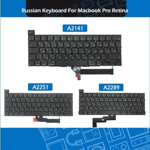 Laptop A1706 A1707 A1708 A1989 A1990 A2251 A2289 A2141 Русская раскладка клавиатуры Russian Keyboard For Macbook Pro 13" 15" 16"
