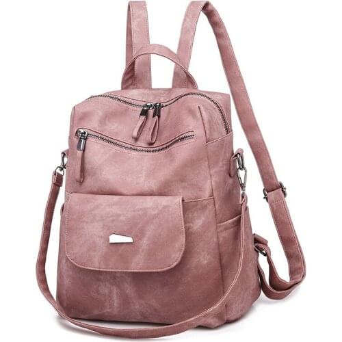 New Fashion Women Shoulder Backpack Women Travel Bag Portable Multifunction Front Pockets Classic Ladies Crossbody Handbag