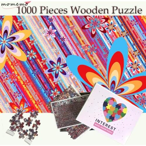 MOMEMO Flowers 1000 Pieces Puzzles Wooden Puzzle Jigsaw Adult Puzzles Toys 1000 Puzzle Games Kids Wood Toy Painting Home Decor