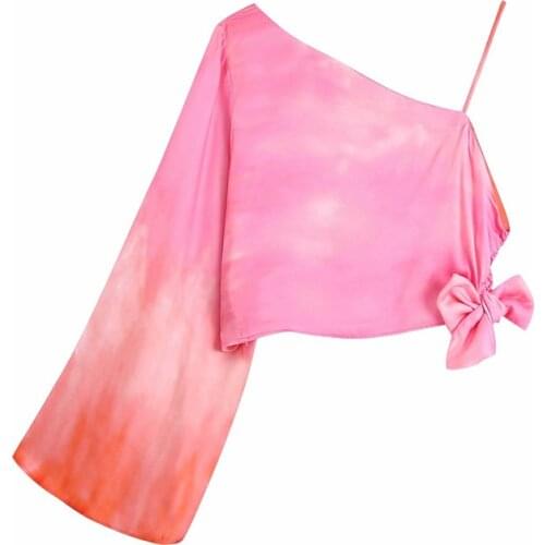 PUWD Casual Women Square Collar Blouse 2021 Summer Fashion Ladies High Street Vintage Vest Female Tie Dye Short Vest Top