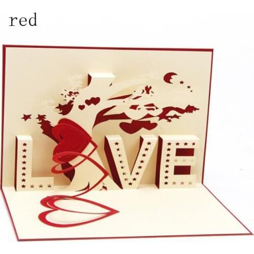 Festival supplies greeting cards invitation paper pop up 3D love for Birthday Wedding Party gift craft DIY favor candy box