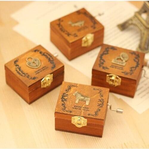 Romantic MINI Hand Music Box Retro Novelty Craft Music Box Classic Birthday Gift 4pcs/lot SH688