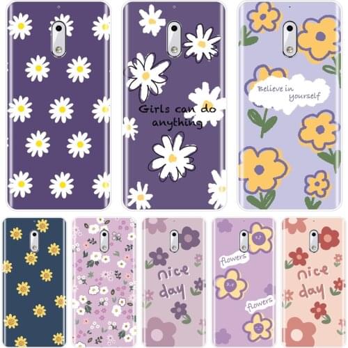 For Nokia 9 8 6 5 3 2 1 Plus Phone Case Silicone Daisy Flower Back Cover For Nokia 7 Plus X71 X6 Nokia2 Nokia3 Nokia5 Nokia6
